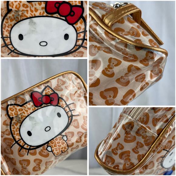 Hello Kitty X Forever 21 Bow Shaped Leopard Print Zipper Cosmetic Bag Pouch 2011 - Picture 11 of 16